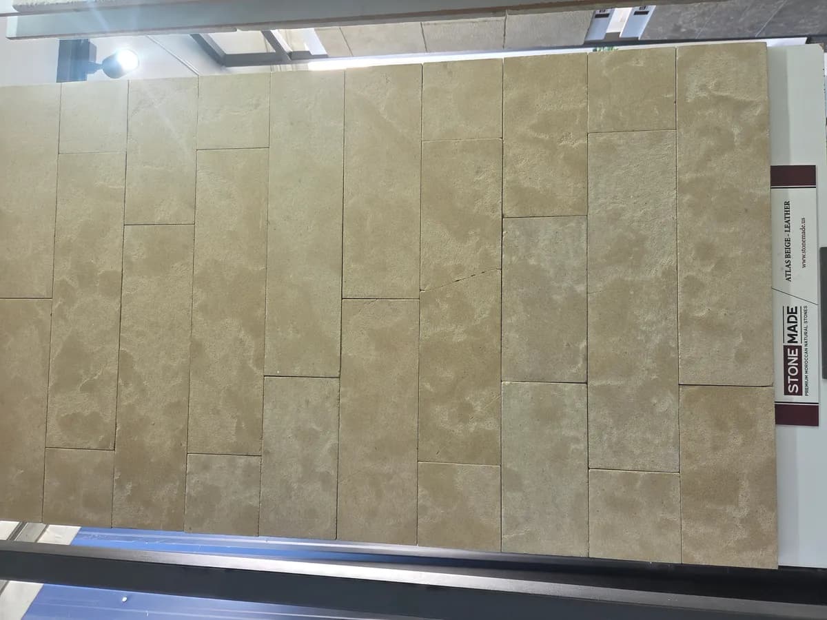 Atlas Beige Leather — Atlas Beige with Leather finish, Moroccan natural stone texture