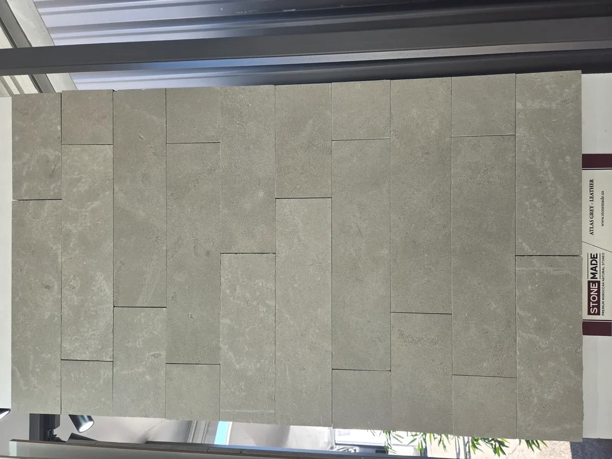 Atlas Grey Leather — Atlas Grey with Leather finish, Moroccan natural stone texture