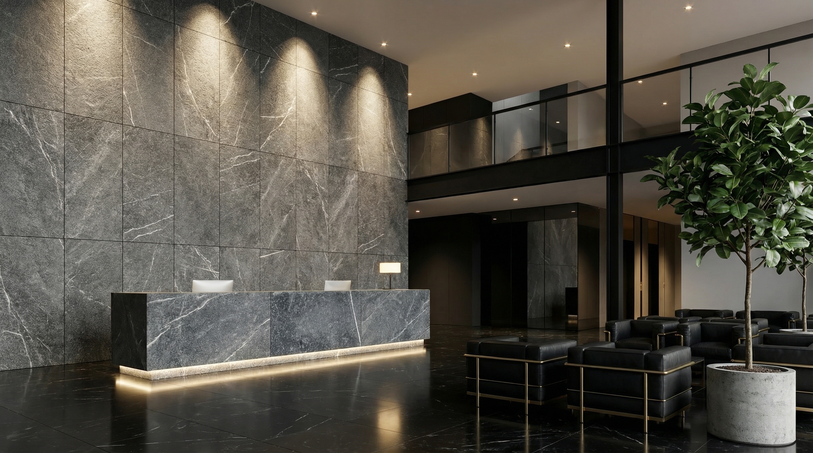 Mountain Black: Designing a Statement Lobby Feature Wall
