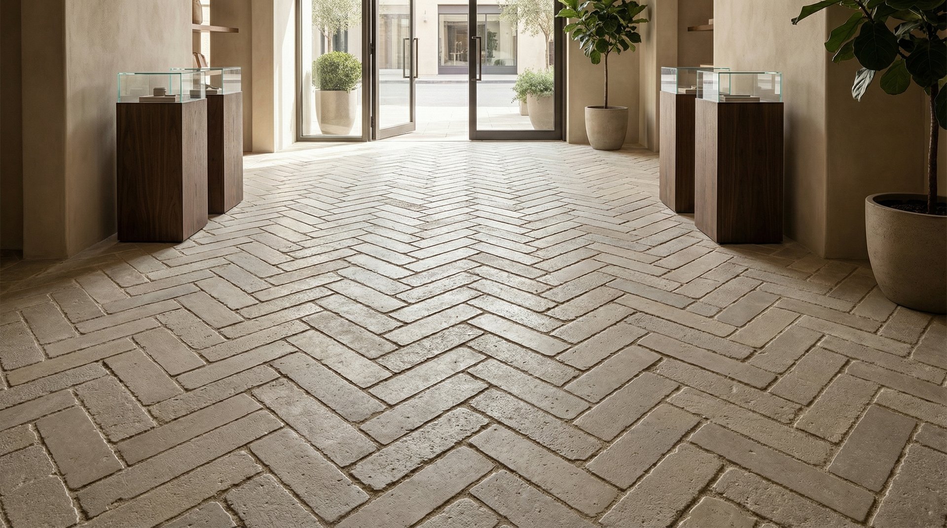 Atlas Gris Aged Herringbone — view 3